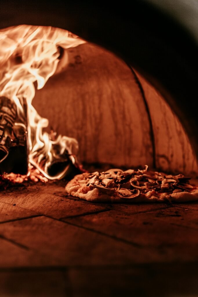 Horno con fuego